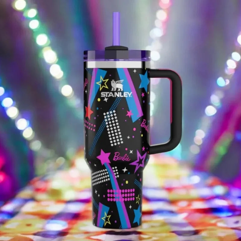 Black Stylish Stanley Barbie Tumbler H2.0 Tumbler 1.18L Limited Edition Double Wall Vacuum Insulated Black Stylish Stanley Barbie Tumbler H2.0 Tumbler 1.18L Limited Edition Double Wall Vacuum Insulated