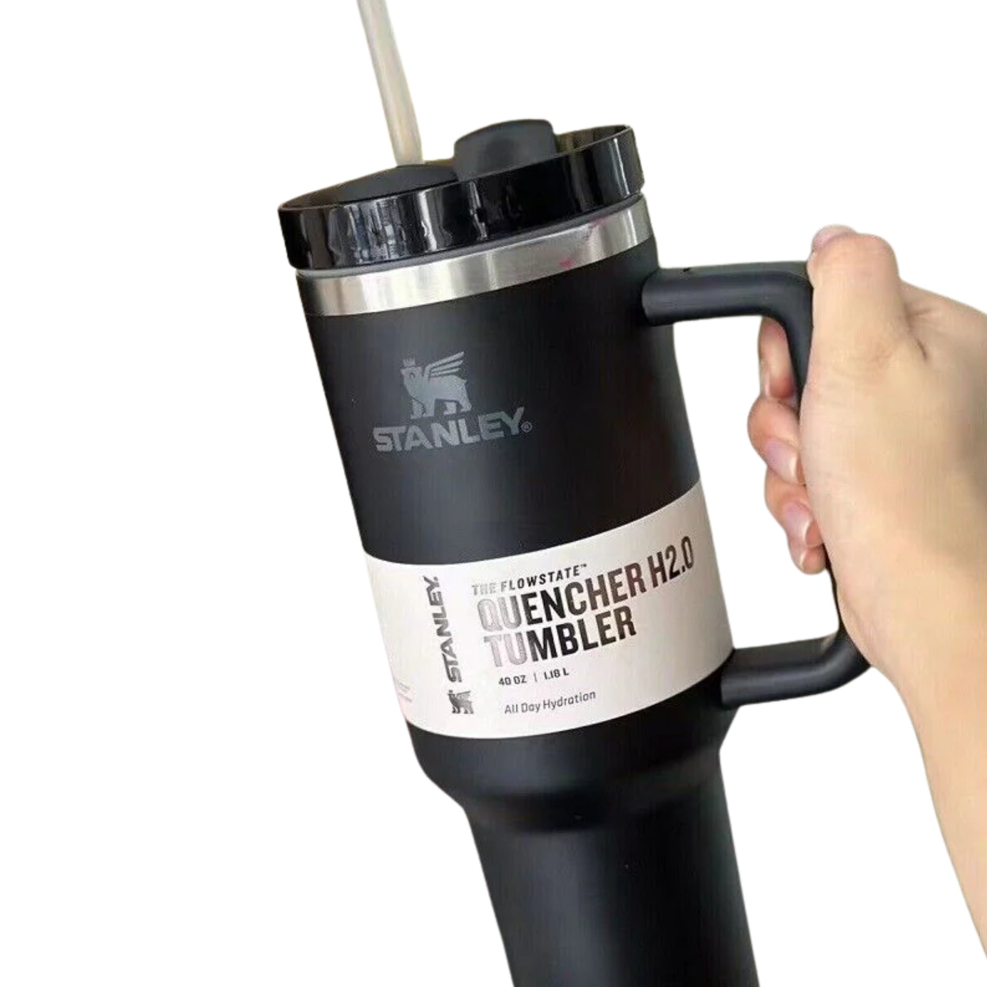 Black Stanley 40 Oz Stainless Steel Tumbler | Leak-Proof Vacuum Insulated Travel Mug | Hot & Cold Black Stanley 40 Oz Stainless Steel Tumbler | Leak-Proof Vacuum Insulated Travel Mug | Hot & Cold