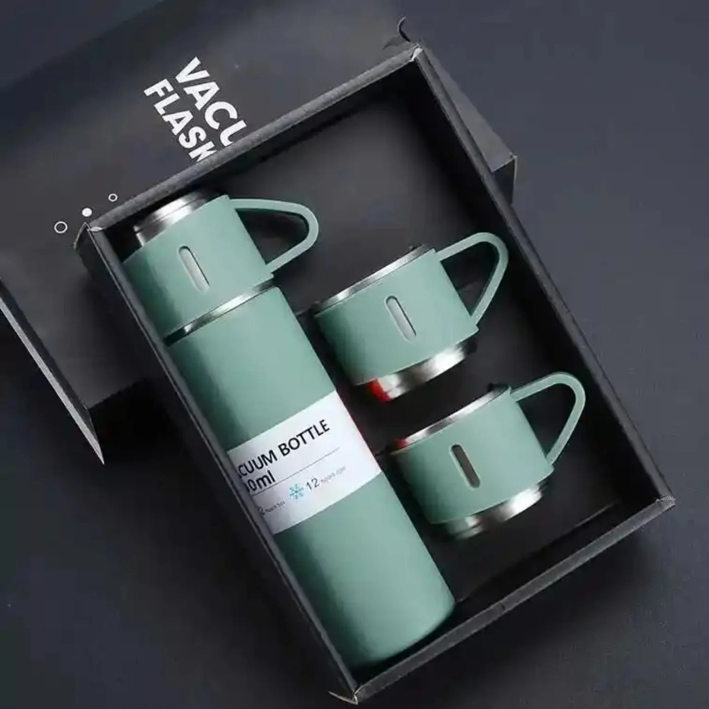 3 Cup 500ML Double-Layer Stainless Steel Vacuum Flask Set | Hot & Cold | Travel Thermos 3 Cup 500ML Double-Layer Stainless Steel Vacuum Flask Set | Hot & Cold | Travel Thermos