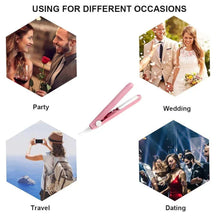 2-in-1 Mini Hair Straightener & Curler – Portable Thermostatic Ceramic Flat Iron for Dry & Wet Hair Styling - Random Color