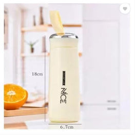 BPA Free Glass Water Bottle | 400ml Portable Tumbler | With Protective Plastic Shell | For School, Gym, Home & Office (Random colour)