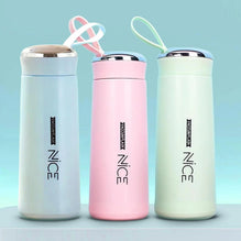 BPA Free Glass Water Bottle | 400ml Portable Tumbler | With Protective Plastic Shell | For School, Gym, Home & Office (Random colour)