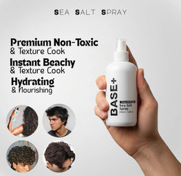 Base+ Sea Salt Spray – Natural Beach Waves & Volume Boost ( 6.6 fl oz) Hair Styling Mist - 200ml