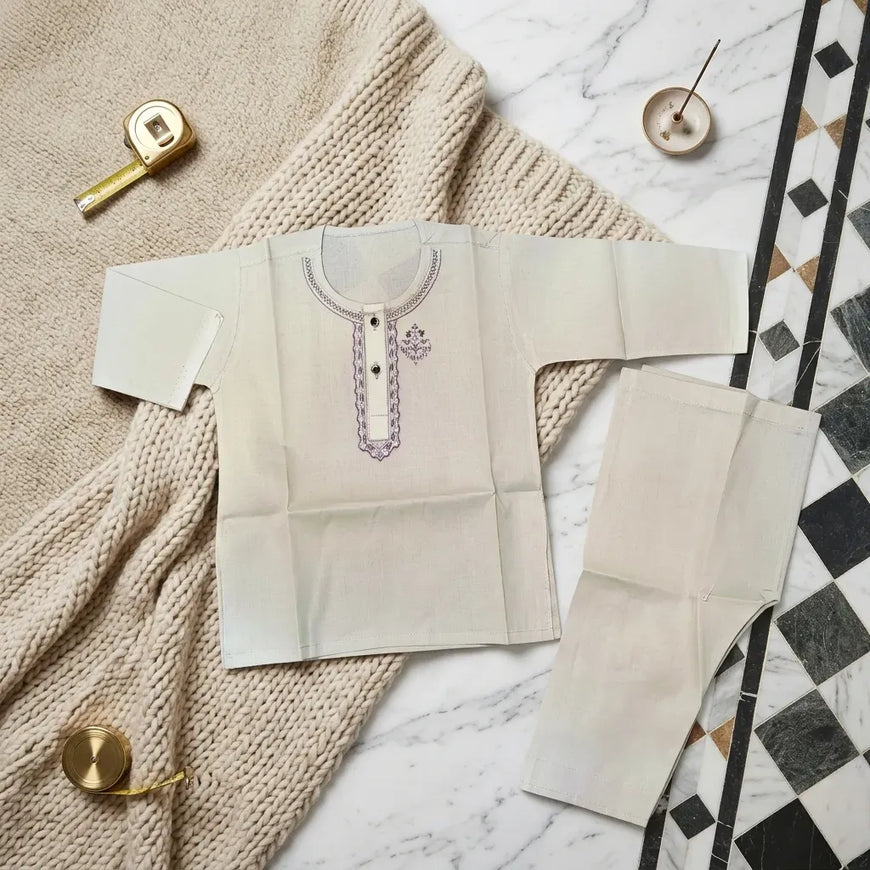 Boy's Cotton Embroidered Kurta Shalwar