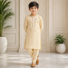Boy's Cotton Embroidered Kurta Shalwar