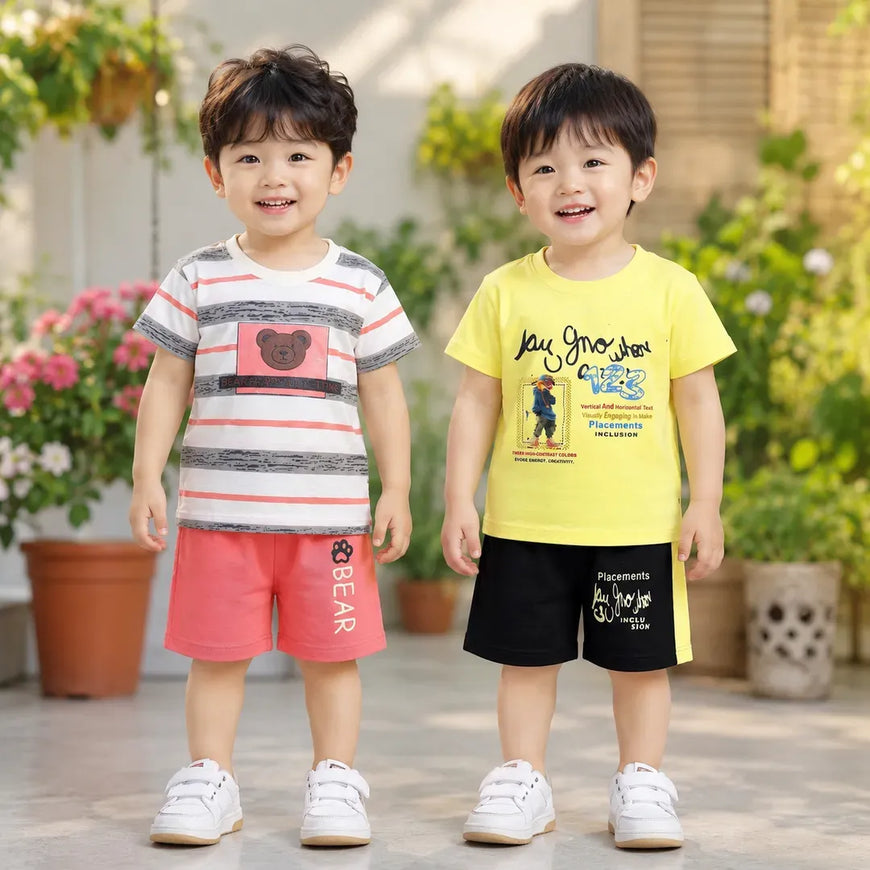 Kids Striped Shorts Set 2 Pairs Cotton