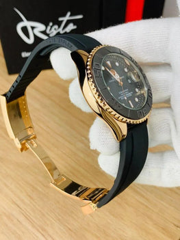 Men's Rolex Submariner Gold Black Water Resistant Watch