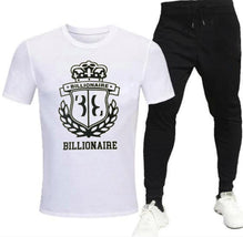 Men Printed Track Suit White 2Pcs Cotton Jersey