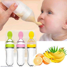 Silicone Squeeze Feeder for Babies Green Pink Yellow