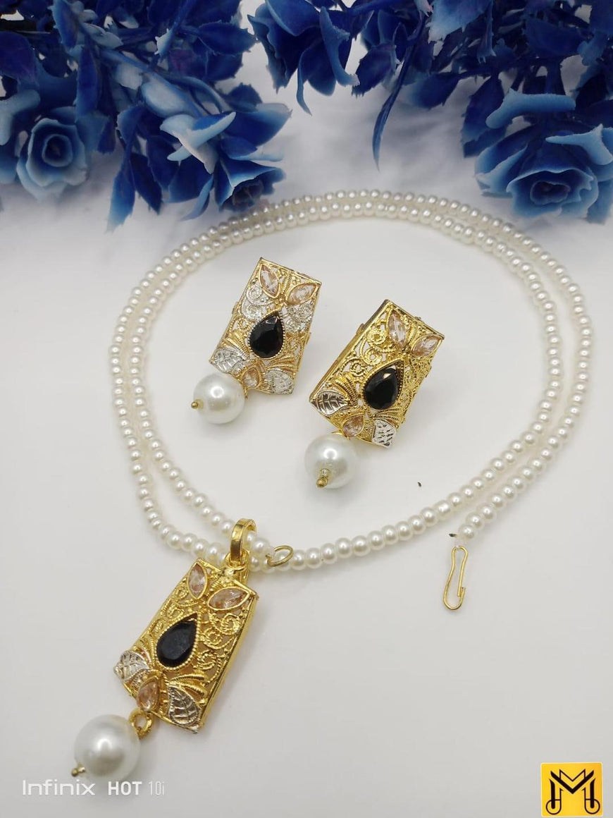Gold Plated Gemstone Necklace Set for Women