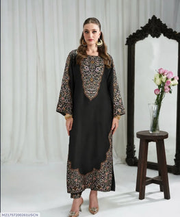 Women Black Printed Lawn 2PC Suit