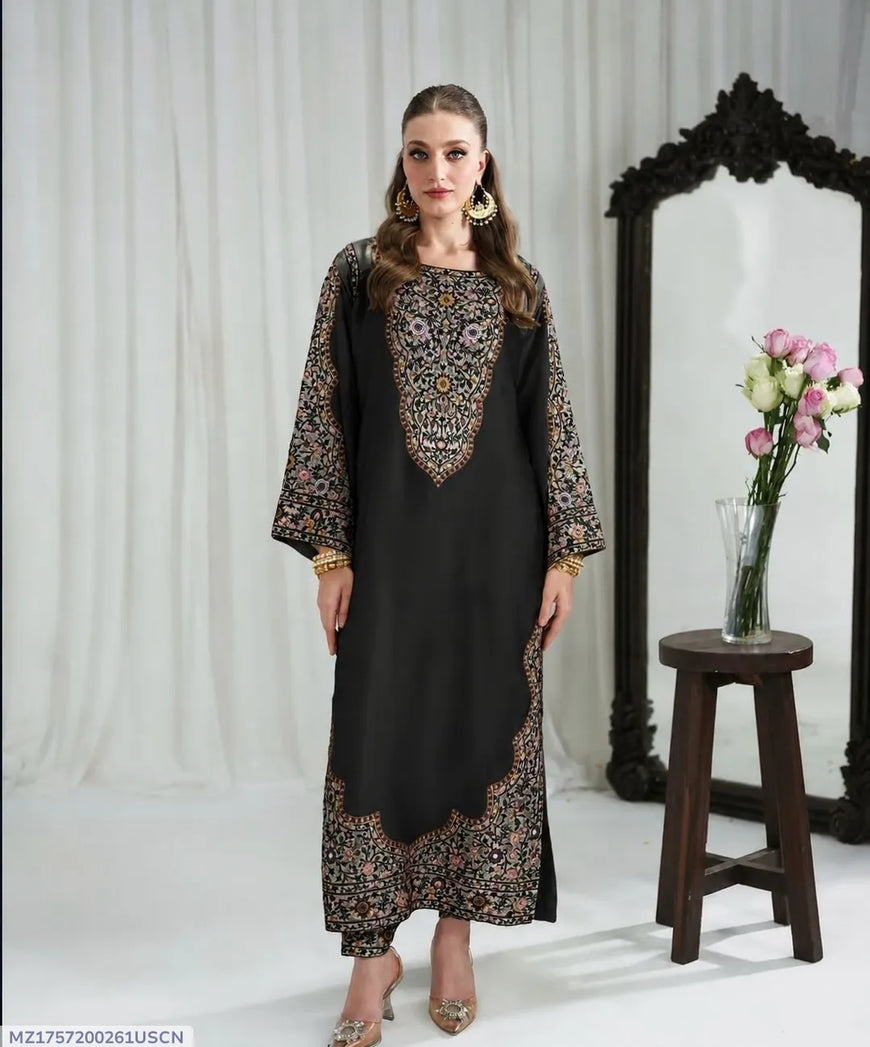 Women Black Printed Lawn 2PC Suit