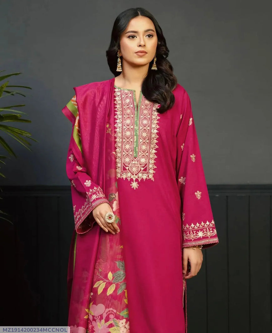 MIX TRENDING DESIGNS 3 Pcs Unstitched Embroidered Suit