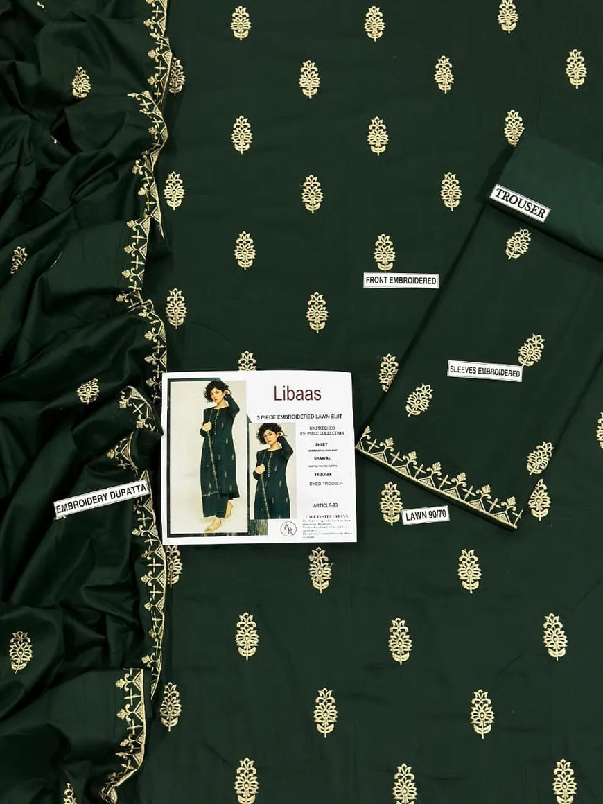 MIX TRENDING DESIGNS 3 Pcs Unstitched Embroidered Suit