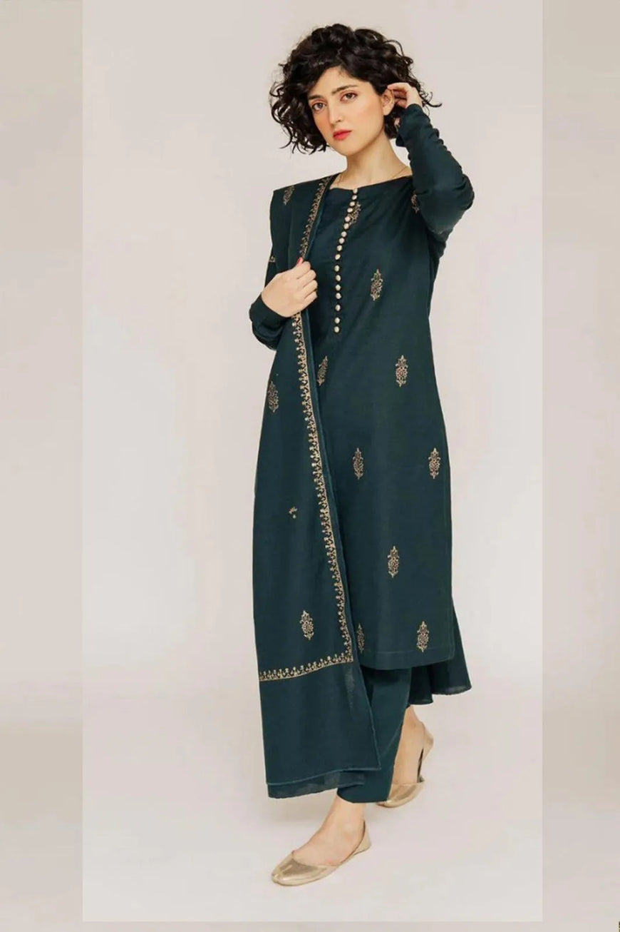 MIX TRENDING DESIGNS 3 Pcs Unstitched Embroidered Suit