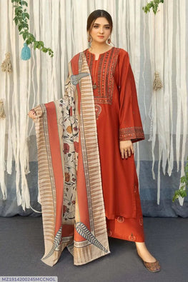 MIX TRENDING DESIGNS 3 Pcs Unstitched Embroidered Suit