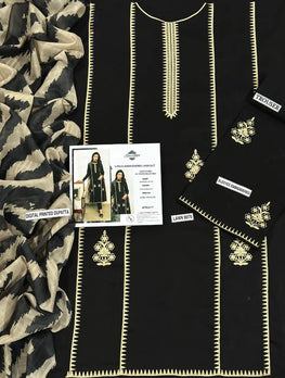 MIX TRENDING DESIGNS 3 Pcs Unstitched Embroidered Suit