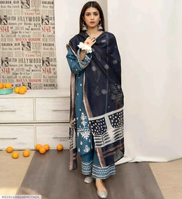 MIX TRENDING DESIGNS 3 Pcs Unstitched Embroidered Suit