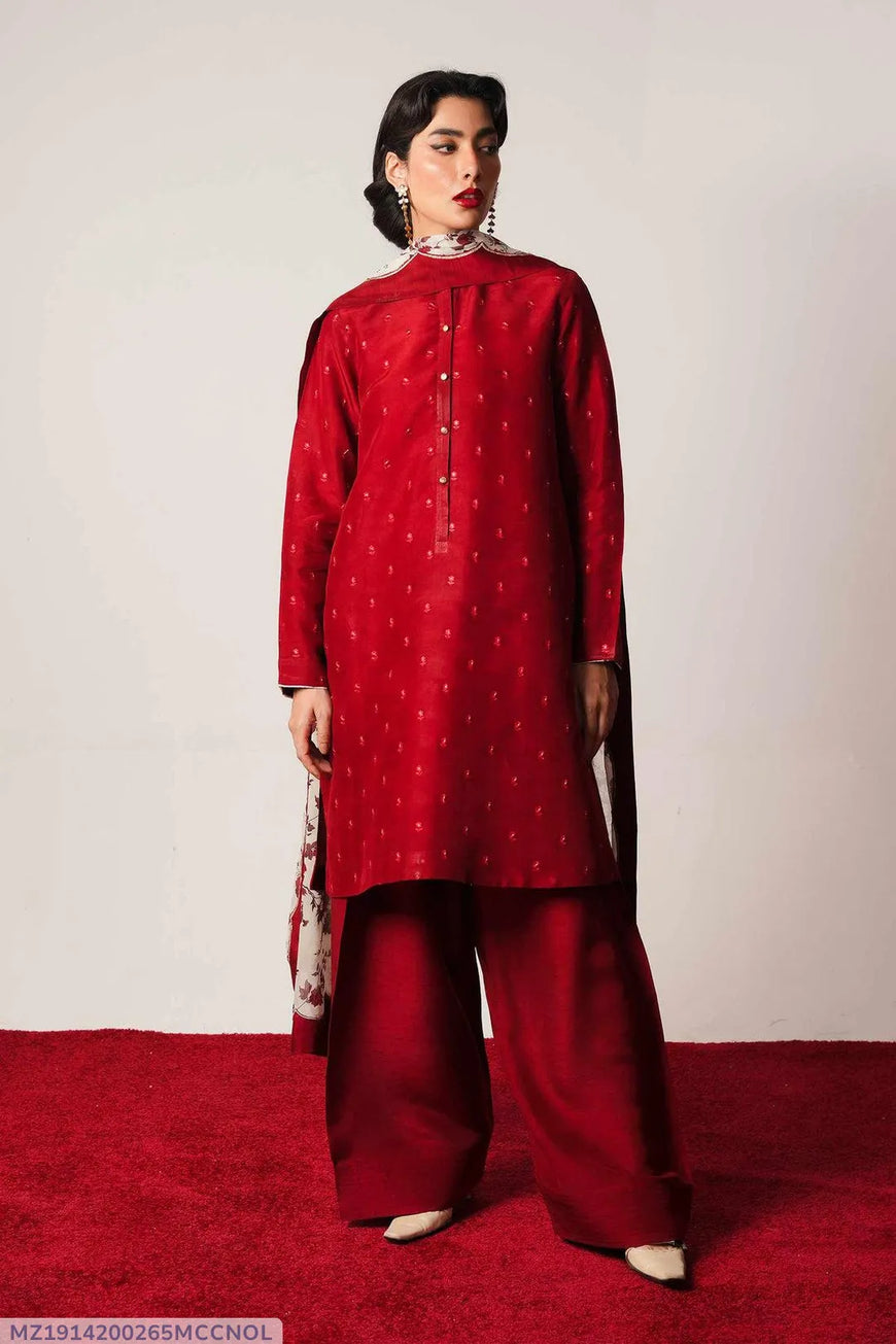 MIX TRENDING DESIGNS 3 Pcs Unstitched Embroidered Suit