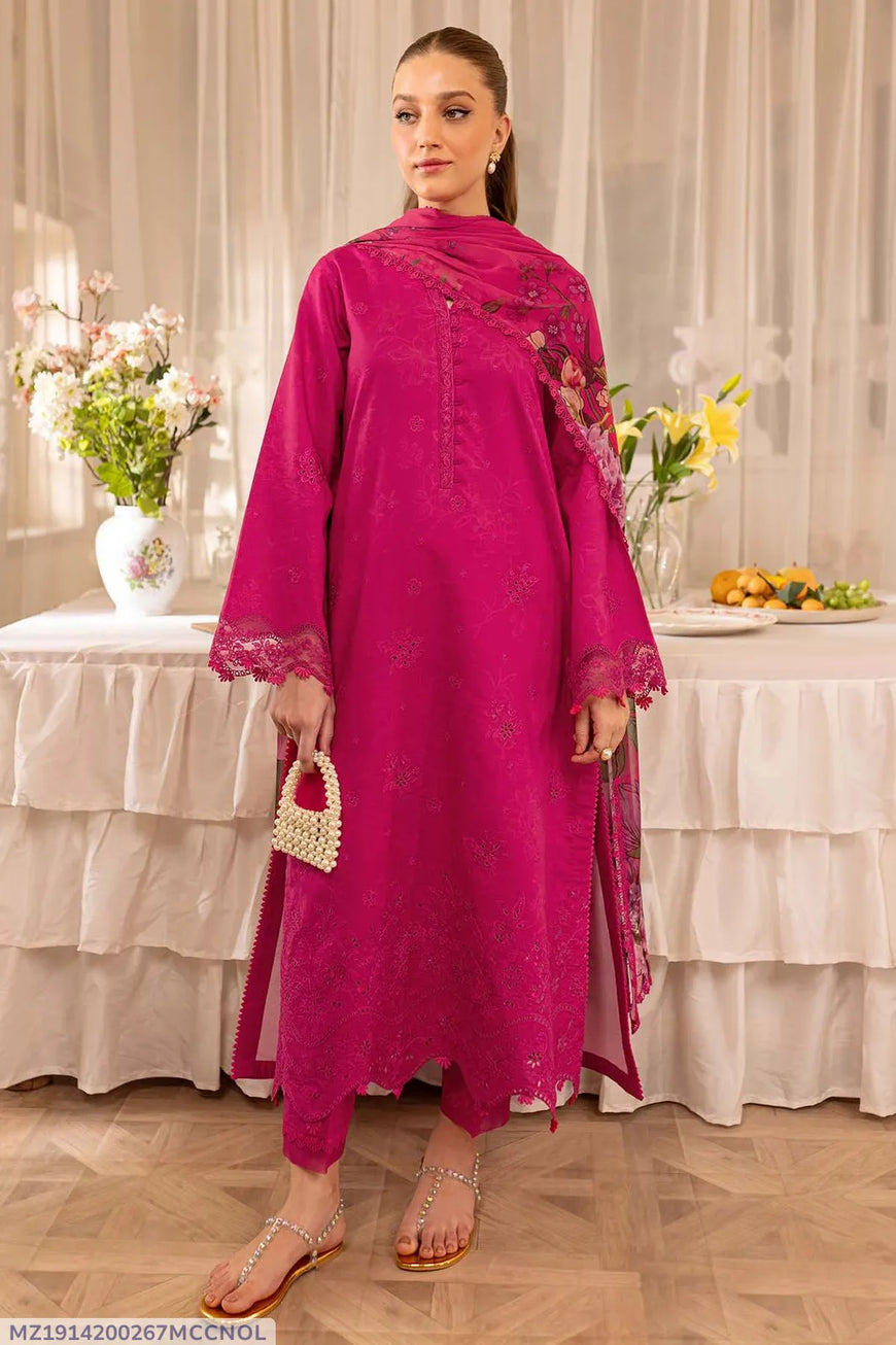 MIX TRENDING DESIGNS 3 Pcs Unstitched Embroidered Suit