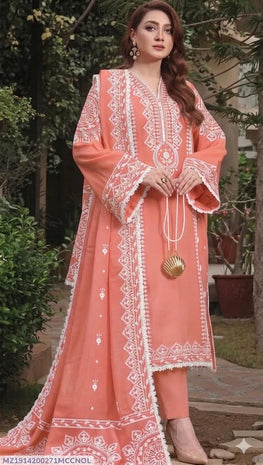 MIX TRENDING DESIGNS 3 Pcs Unstitched Embroidered Suit