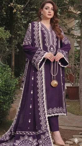 MIX TRENDING DESIGNS 3 Pcs Unstitched Embroidered Suit