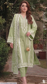Mix Trending Designs 3 Pcs Unstitched Embroidered Suit