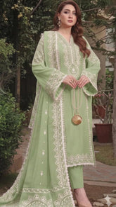Mix Trending Designs 3 Pcs Unstitched Embroidered Suit
