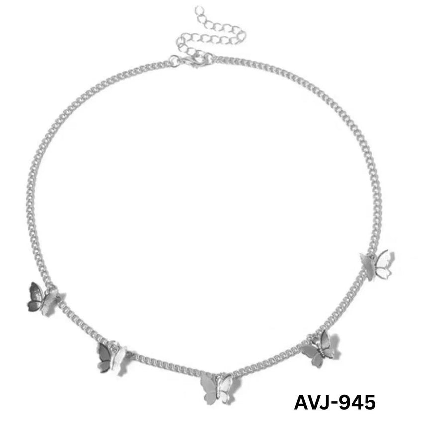 Korean Butterfly Necklace Gold Silver Alloy Daily Wear