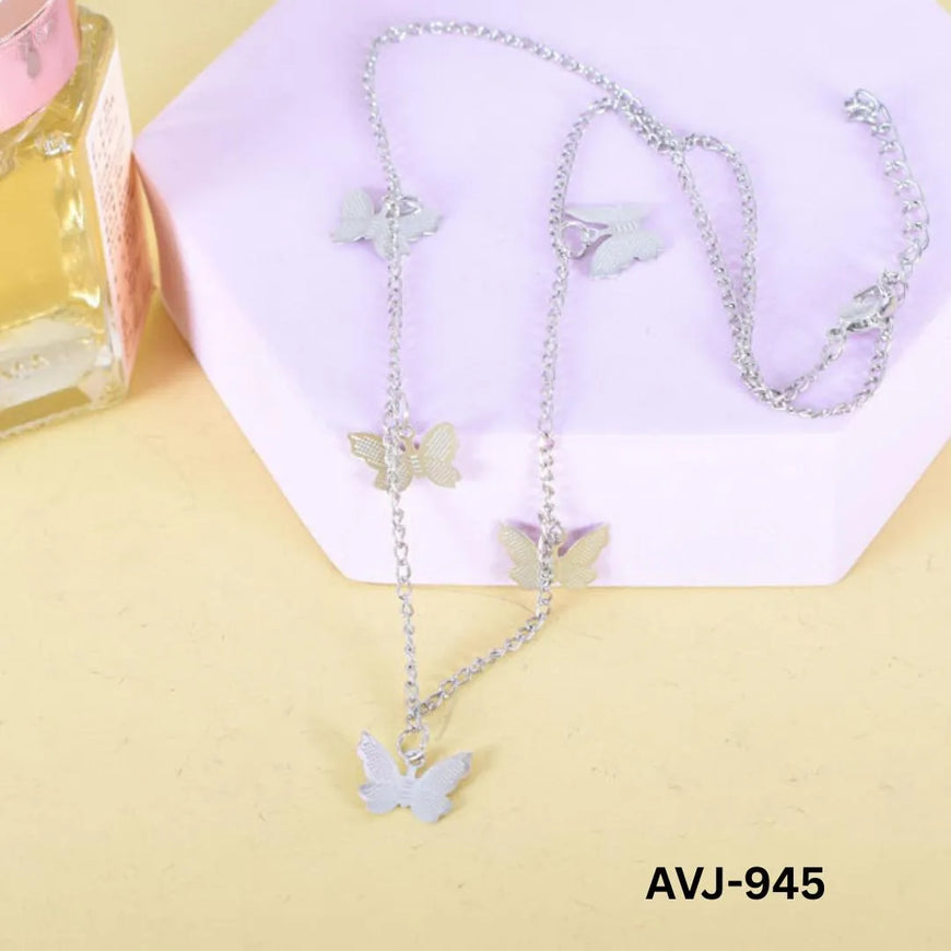 Korean Butterfly Necklace Gold Silver Alloy Daily Wear