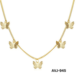 Korean Butterfly Necklace Gold Silver Alloy Daily Wear