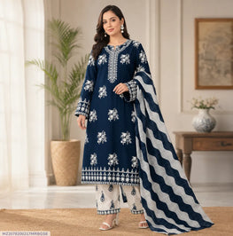 2 Pcs Women's Unstitched Embroidered Suit