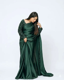 Shamoze Silk Saree with Sequence Border & Sleeves