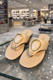 Gucci Gold Strap Slippers for Women