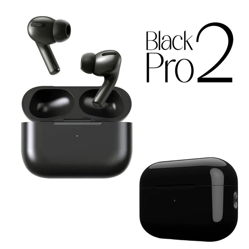 Black Pro 2 Wireless Earbuds with Charging Case