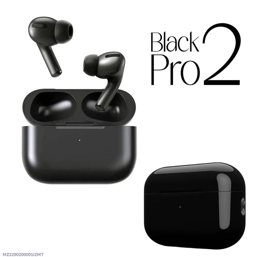 Black Pro 2 Wireless Earbuds with Charging Case