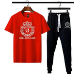 Men's Graphic Track Suit Set Cotton Black Red Billionaire