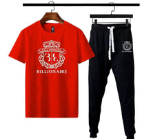 Men's Graphic Track Suit Set Cotton Black Red Billionaire