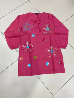 1 Pc Women's Stitched Lawn Embroidered Shirt