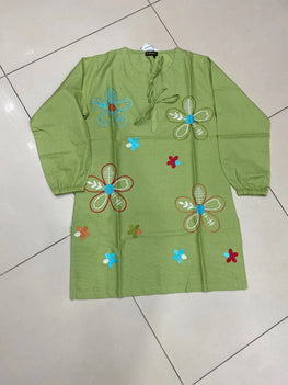 1 Pc Women's Stitched Lawn Embroidered Shirt