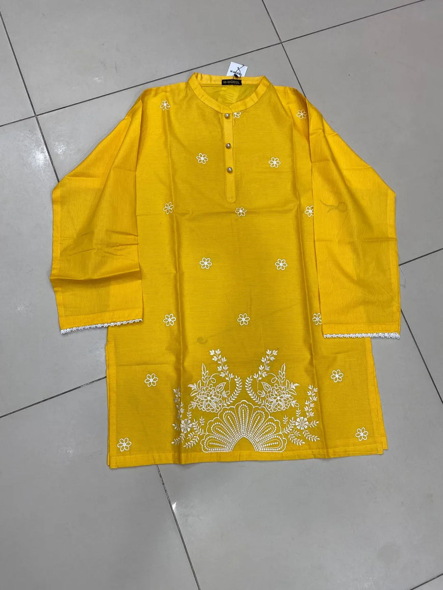 1 Pc Women's Stitched Lawn Striaght Cut Shirt