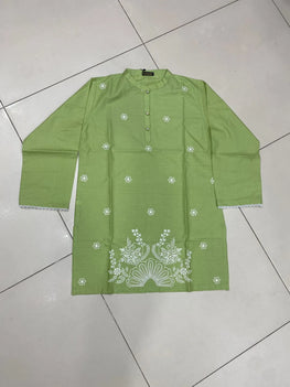 1 Pc Women's Stitched Lawn Striaght Cut Shirt