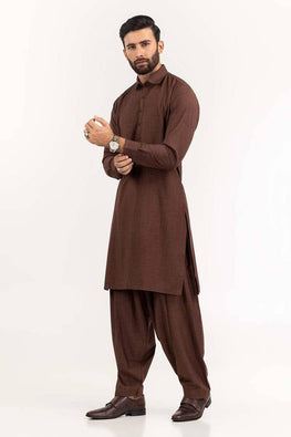 Men's Boski Plain Suit Brown Formal Wear