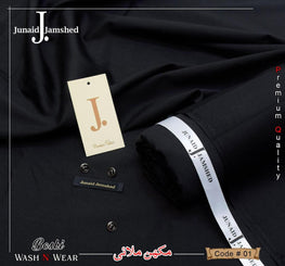 Men's Boski Plain Black Suit Unstitched