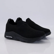 Men's Black Jersey Knit Casual Sneakers