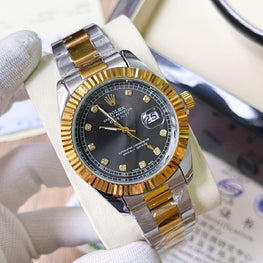 Rolex Men's Luxury Watch Black Diamond Dial 41mm Stainless Steel