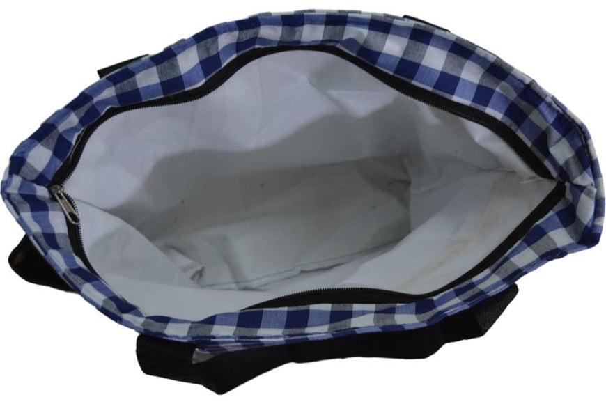 Baby Diapers Bag Blue Checkered Oxford Fabric