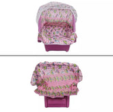 Pink Baby Carry Cot with Mosquito Net & Storage