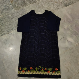 1 Pc Women's Stitched Arabic Lawn Embroidered Shirt