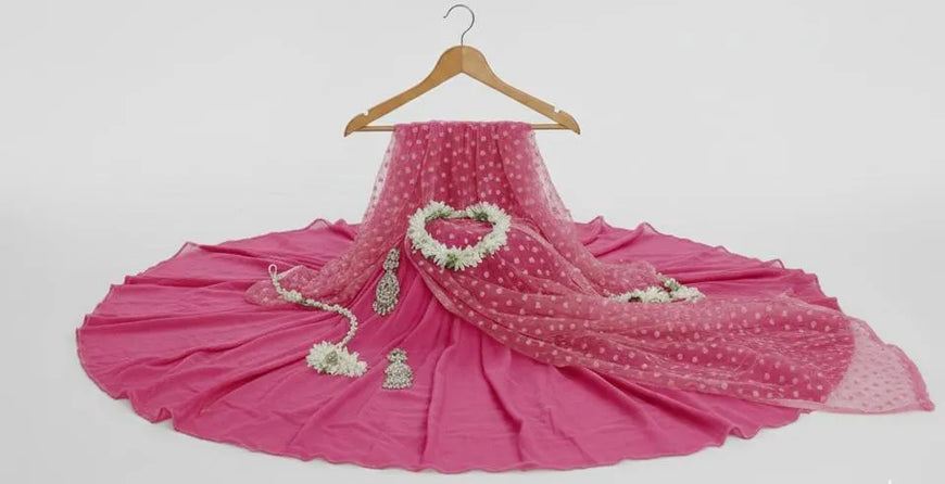 Pink Embroidered Silk 3 Pcs Maxi Suit Set